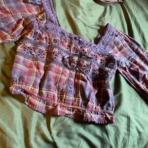 Flannel Crop Top